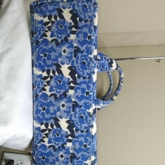 Large Tommy Hilfiger Natalie Painted Floral Weekender Tote Shoulder Bag Canvas - Picture 7 of 10